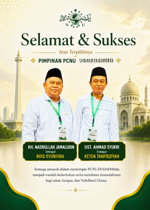 PCNU  Pengurus Cabang Kabupaten Langkat Rois Syuriyah KH Nasrullah Jamaludin dan Ketua Tanfidziyah Ust Ahmad Syukri