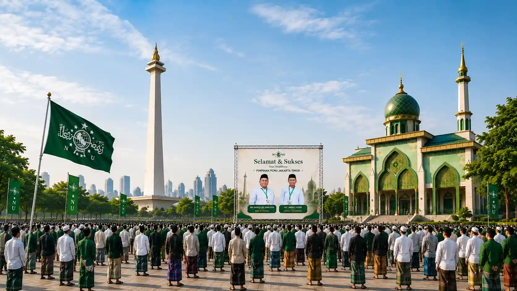 Kebersamaan pengurus dan warga PCNU Pengurus Cabang Kabupaten Langkat